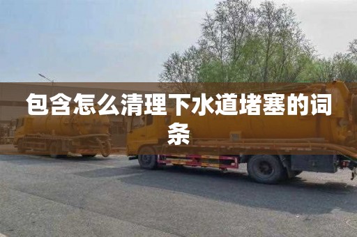 包含怎么清理下水道堵塞的词条
