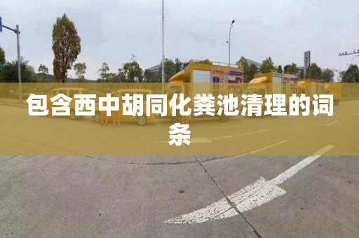 包含西中胡同化粪池清理的词条
