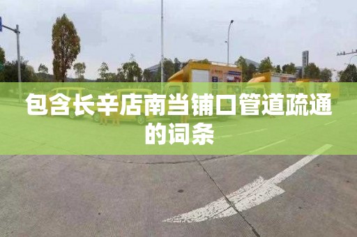 包含长辛店南当铺口管道疏通的词条