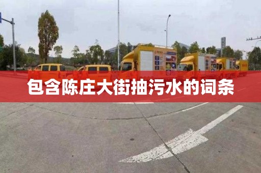 包含陈庄大街抽污水的词条