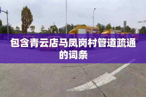 包含青云店马凤岗村管道疏通的词条
