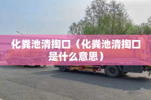 化粪池清掏口（化粪池清掏口是什么意思）