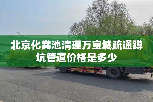 北京化粪池清理万宝城疏通蹲坑管道价格是多少