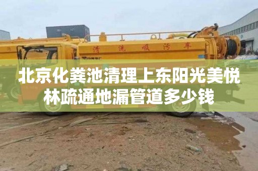 北京化粪池清理上东阳光美悦林疏通地漏管道多少钱