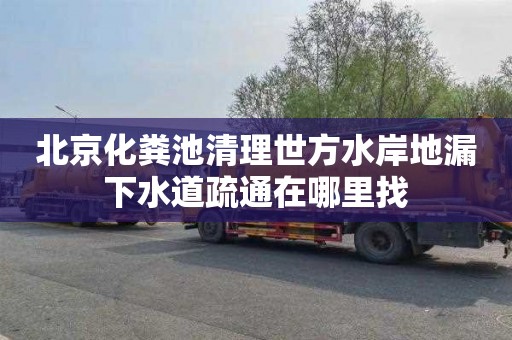 北京化粪池清理世方水岸地漏下水道疏通在哪里找