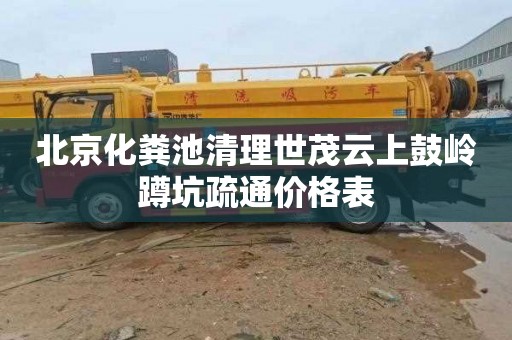 北京化粪池清理世茂云上鼓岭蹲坑疏通价格表