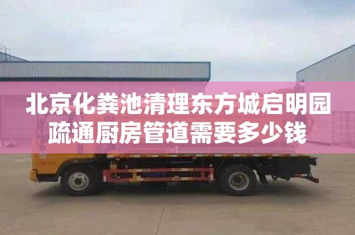 北京化粪池清理东方城启明园疏通厨房管道需要多少钱