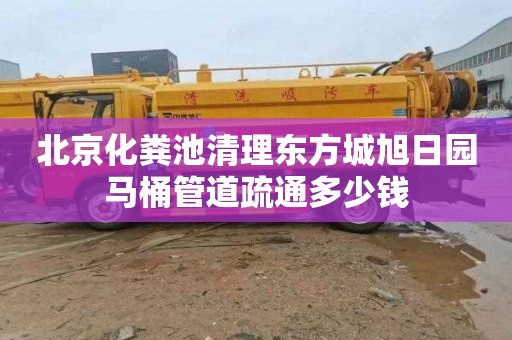 北京化粪池清理东方城旭日园马桶管道疏通多少钱