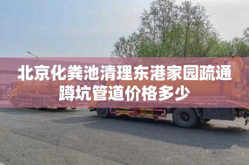 北京化粪池清理东港家园疏通蹲坑管道价格多少