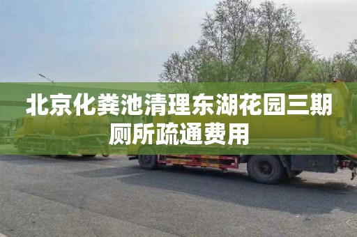 北京化粪池清理东湖花园三期厕所疏通费用