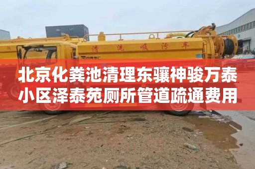 北京化粪池清理东骧神骏万泰小区泽泰苑厕所管道疏通费用