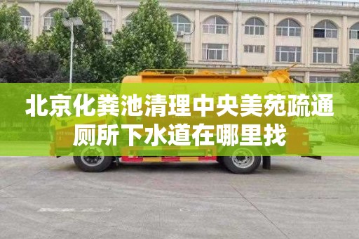 北京化粪池清理中央美苑疏通厕所下水道在哪里找