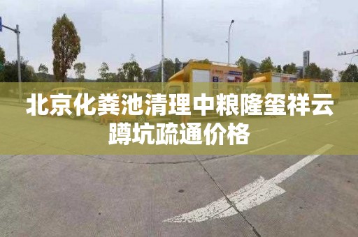 北京化粪池清理中粮隆玺祥云蹲坑疏通价格