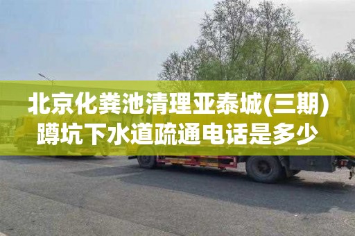 北京化粪池清理亚泰城(三期)蹲坑下水道疏通电话是多少