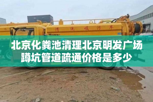 北京化粪池清理北京明发广场蹲坑管道疏通价格是多少