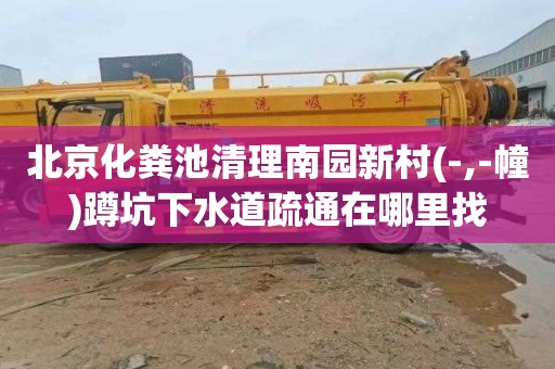 北京化粪池清理南园新村(-,-幢)蹲坑下水道疏通在哪里找