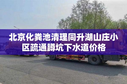 北京化粪池清理同升湖山庄小区疏通蹲坑下水道价格