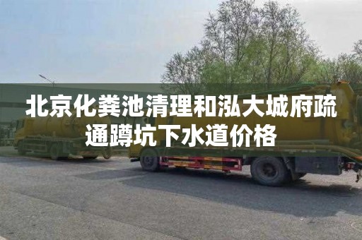 北京化粪池清理和泓大城府疏通蹲坑下水道价格