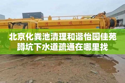 北京化粪池清理和谐怡园佳苑蹲坑下水道疏通在哪里找