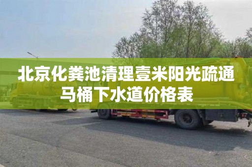 北京化粪池清理壹米阳光疏通马桶下水道价格表