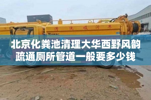 北京化粪池清理大华西野风韵疏通厕所管道一般要多少钱