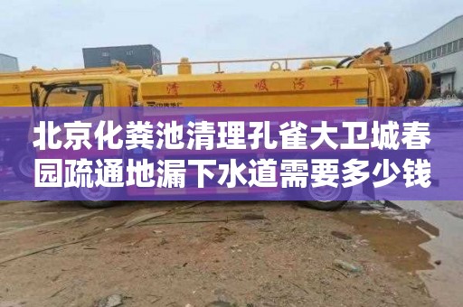 北京化粪池清理孔雀大卫城春园疏通地漏下水道需要多少钱