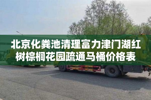 北京化粪池清理富力津门湖红树棕榈花园疏通马桶价格表