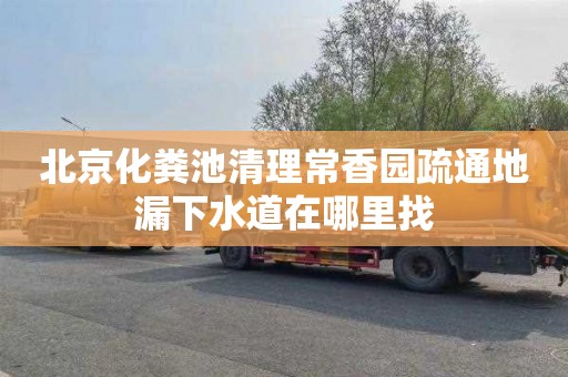 北京化粪池清理常香园疏通地漏下水道在哪里找