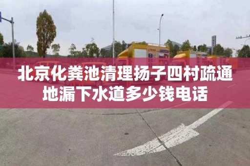 北京化粪池清理扬子四村疏通地漏下水道多少钱电话