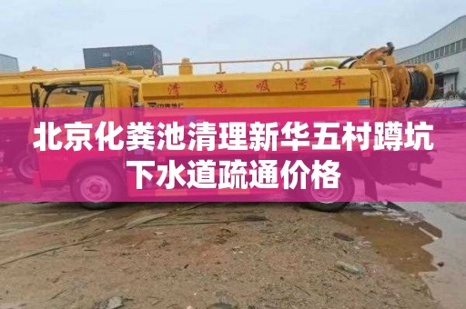 北京化粪池清理新华五村蹲坑下水道疏通价格