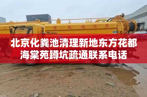 北京化粪池清理新地东方花都海棠苑蹲坑疏通联系电话