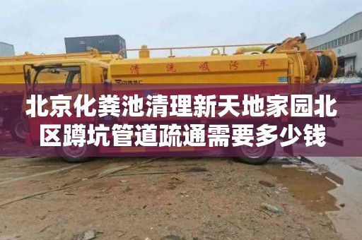 北京化粪池清理新天地家园北区蹲坑管道疏通需要多少钱