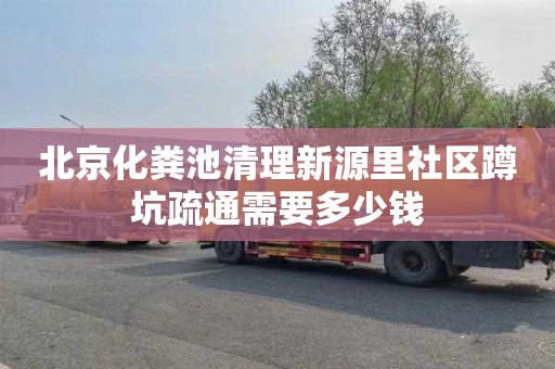 北京化粪池清理新源里社区蹲坑疏通需要多少钱
