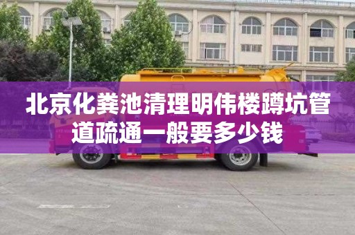 北京化粪池清理明伟楼蹲坑管道疏通一般要多少钱