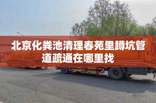 北京化粪池清理春苑里蹲坑管道疏通在哪里找