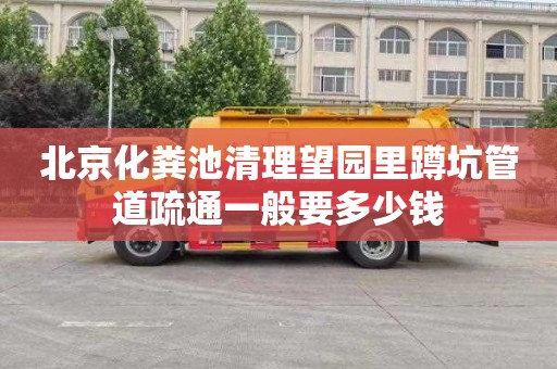 北京化粪池清理望园里蹲坑管道疏通一般要多少钱
