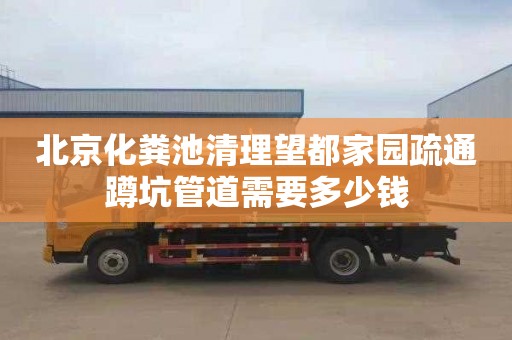 北京化粪池清理望都家园疏通蹲坑管道需要多少钱