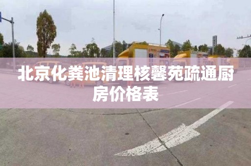 北京化粪池清理核馨苑疏通厨房价格表