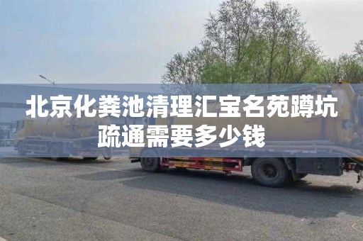 北京化粪池清理汇宝名苑蹲坑疏通需要多少钱