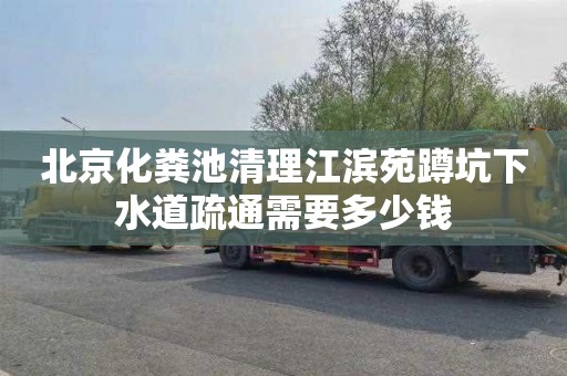 北京化粪池清理江滨苑蹲坑下水道疏通需要多少钱