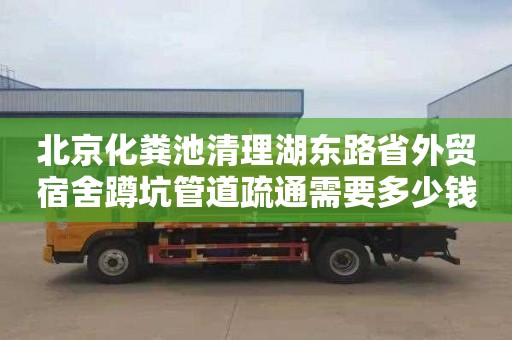 北京化粪池清理湖东路省外贸宿舍蹲坑管道疏通需要多少钱