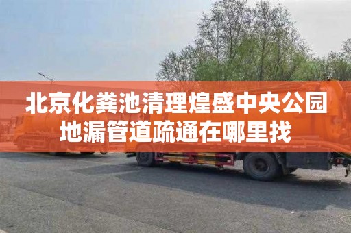北京化粪池清理煌盛中央公园地漏管道疏通在哪里找