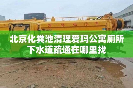 北京化粪池清理爱玛公寓厕所下水道疏通在哪里找