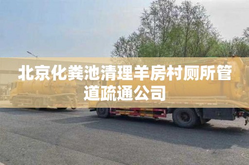 北京化粪池清理羊房村厕所管道疏通公司