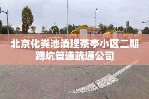 北京化粪池清理茶亭小区二期蹲坑管道疏通公司