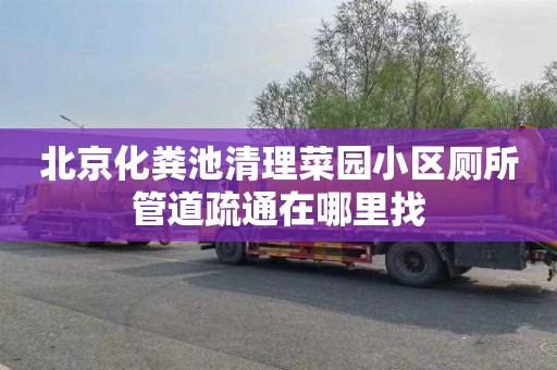 北京化粪池清理菜园小区厕所管道疏通在哪里找