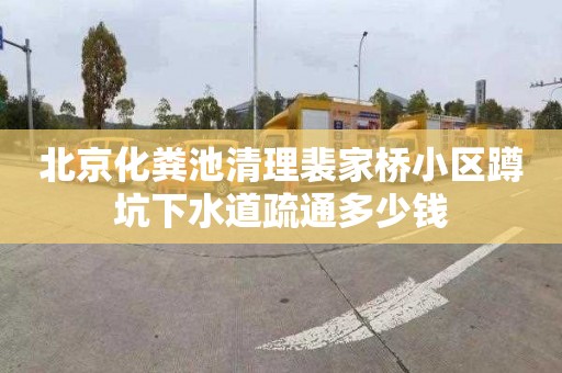 北京化粪池清理裴家桥小区蹲坑下水道疏通多少钱