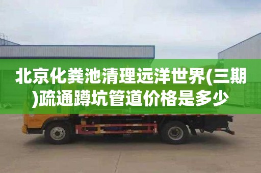 北京化粪池清理远洋世界(三期)疏通蹲坑管道价格是多少