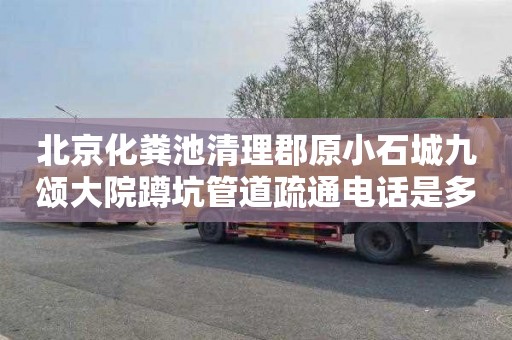 北京化粪池清理郡原小石城九颂大院蹲坑管道疏通电话是多少