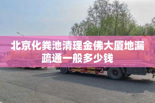 北京化粪池清理金佛大厦地漏疏通一般多少钱